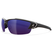 Edge Eyewear Khor G2 Safety Glasses, Black Frame, Polarized Aqua Precision Blue Mirror Lens TSDKAP218-G2