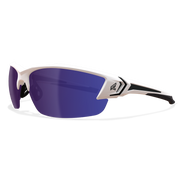 Edge Eyewear Khor G2 Safety Glasses, White Frame, Polarized Aqua Precision Blue Mirror Lens TSDKAP248-G2