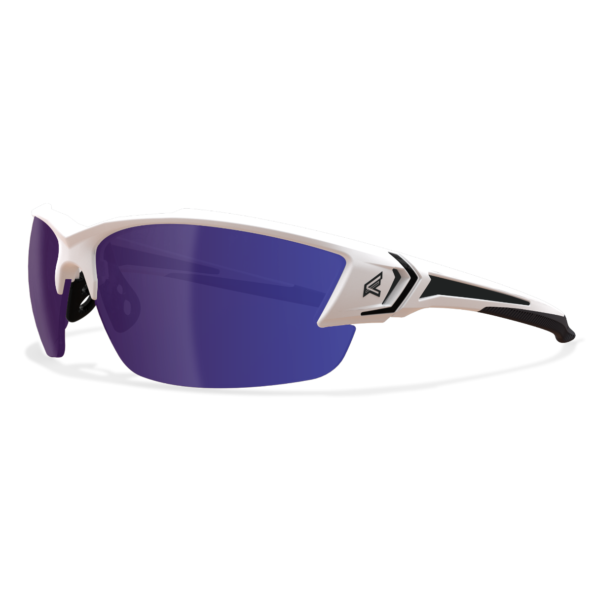 Edge Eyewear Khor G2 Safety Glasses, White Frame, Polarized Aqua Precision Blue Mirror Lens TSDKAP248-G2