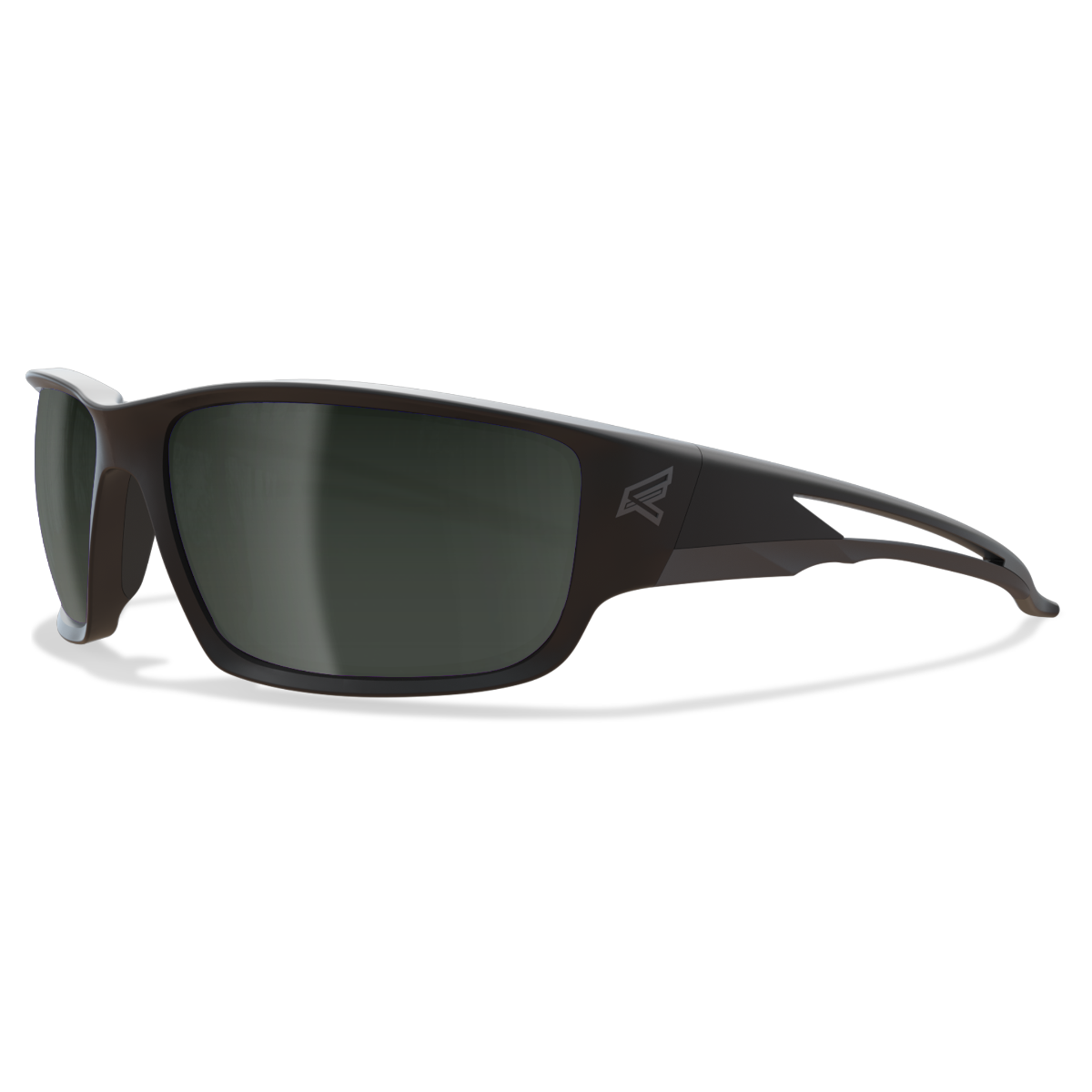 Edge Eyewear Kazbek Safety Glasses, Black Frame, Polarized G-15 Silver Mirror Lens TSK21-G15-7