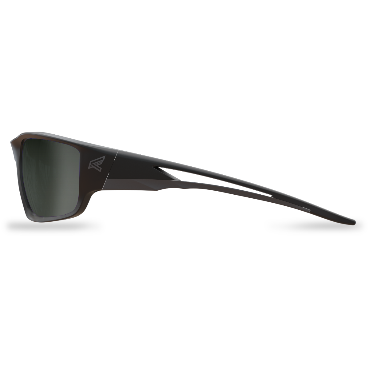 Edge Eyewear Kazbek Safety Glasses, Black Frame, Polarized G-15 Silver Mirror Lens TSK21-G15-7