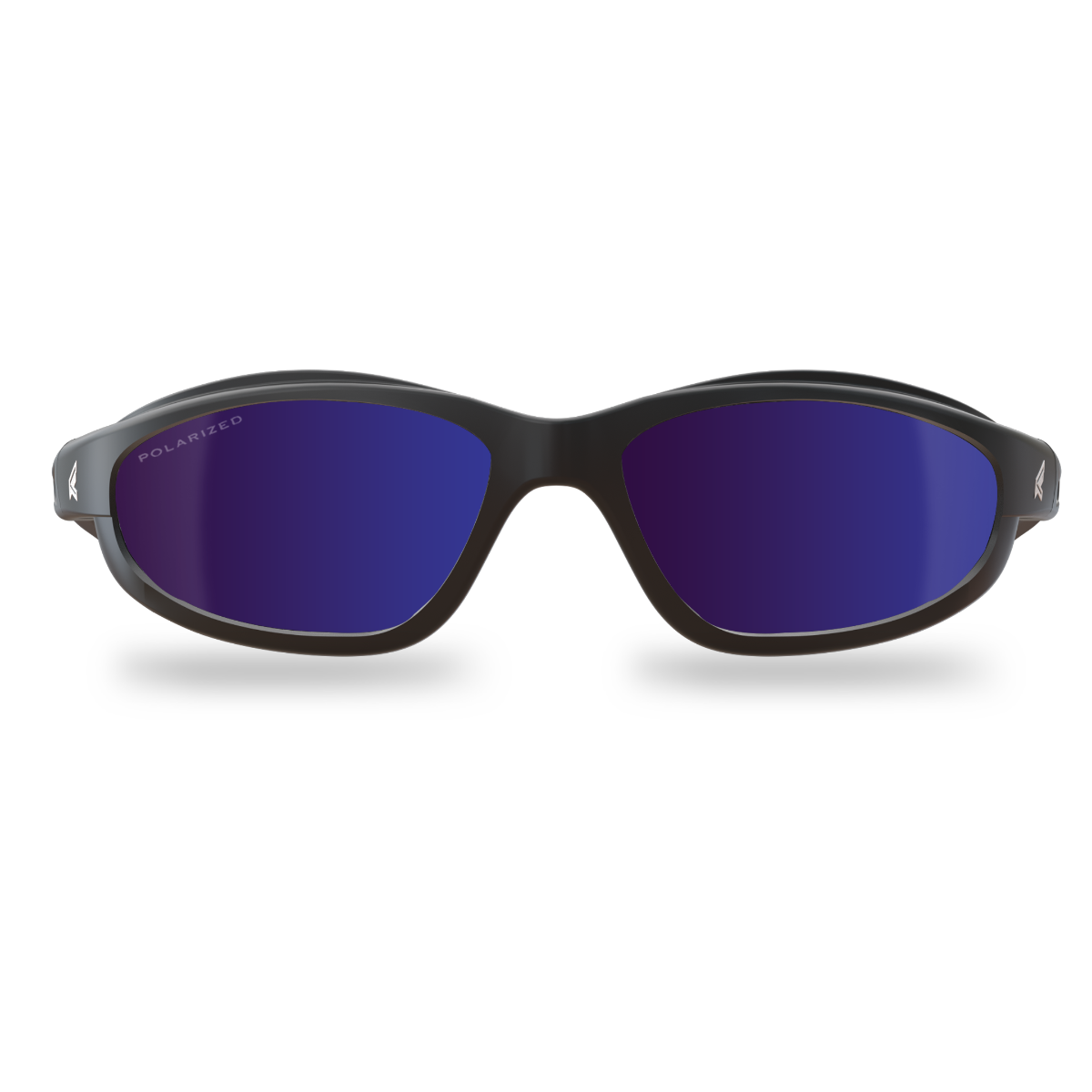 Edge Eyewear Dakura Safety Glasses, Black Frame, Polarized Aqua Precision Blue Mirror Lens TSMAP218