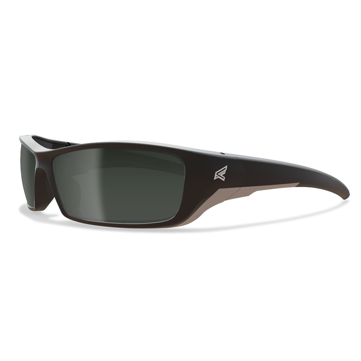 Edge Eyewear Reclus Safety Glasses, Black Frame, Polarized G-15 Silver Mirror Lens TSR21-G15-7