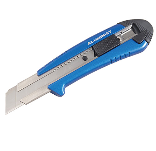 Tajima Tool Rock Hard Aluminist 700B Cutter Knife, Auto Blade Lock, 3x Rock Hard Blade, Blue AC-700B