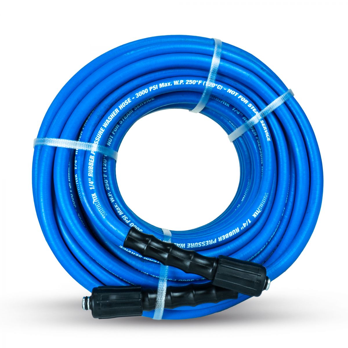 Blubird Blu Shield Tough Tek 1/4" X 50' Rubber Pressure Washing Hose with M22 Fittings Non Marking TTPW1450-NM