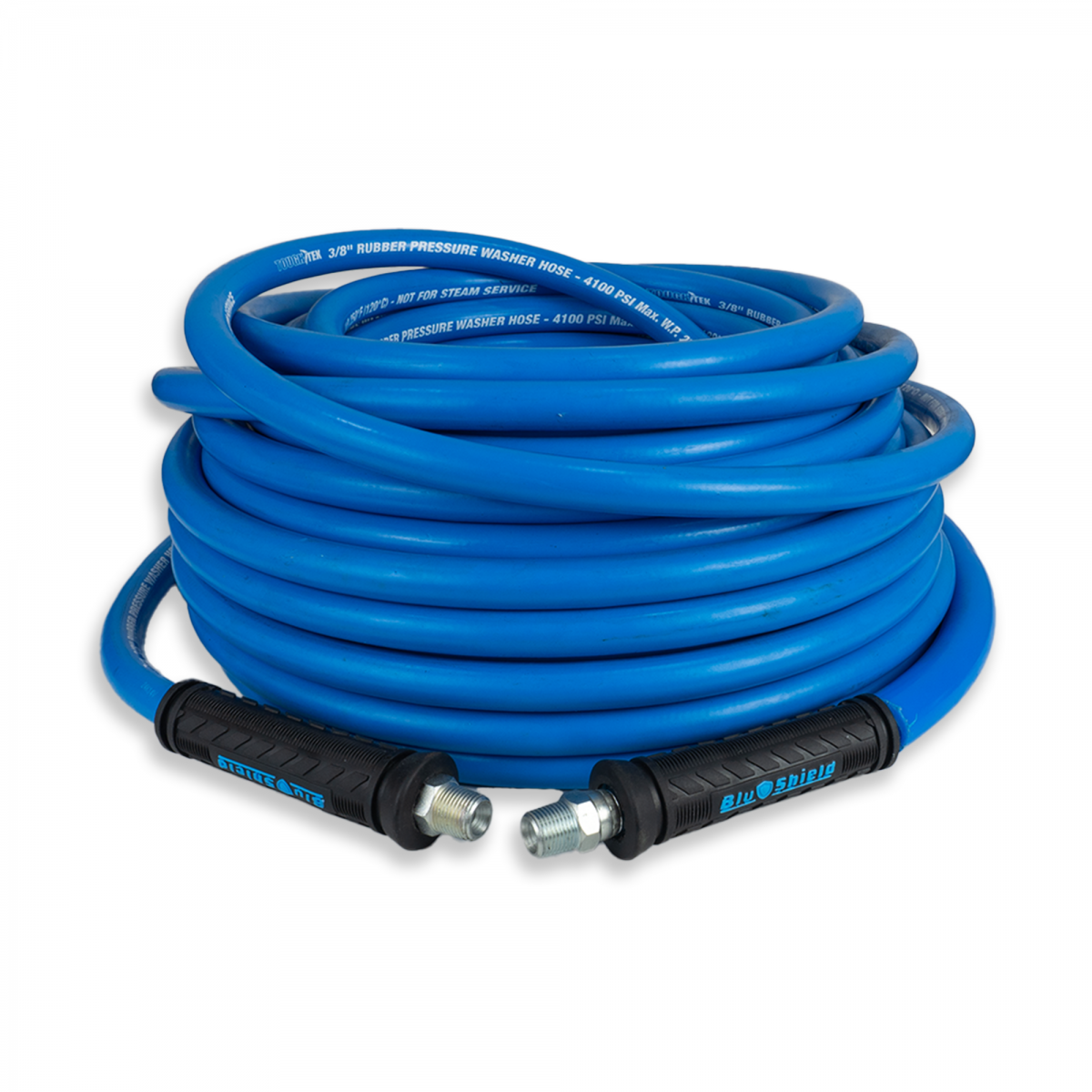 Blubird Blu Shield Tough Tek 3/8" X 100' Rubber Pressure Washing Hose TTPW38100-NM