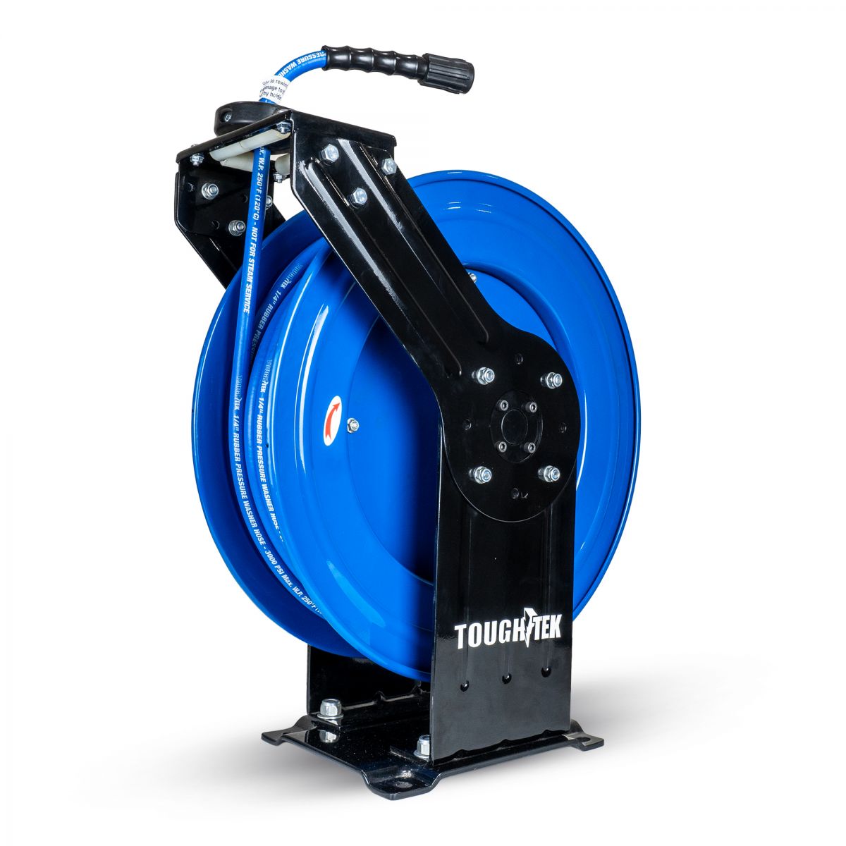 Blubird Blu Shield Tough Tek 1/4" X 100' Pressure Washing Single Arm Heavy Duty Hose Reel w/ 6' Lead-in-Hose TTPWR14100-NM
