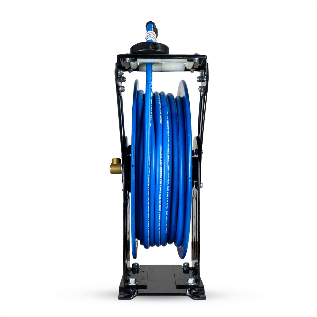 Blubird Blu Shield Tough Tek 1/4" X 100' Pressure Washing Single Arm Heavy Duty Hose Reel w/ 6' Lead-in-Hose TTPWR14100-NM