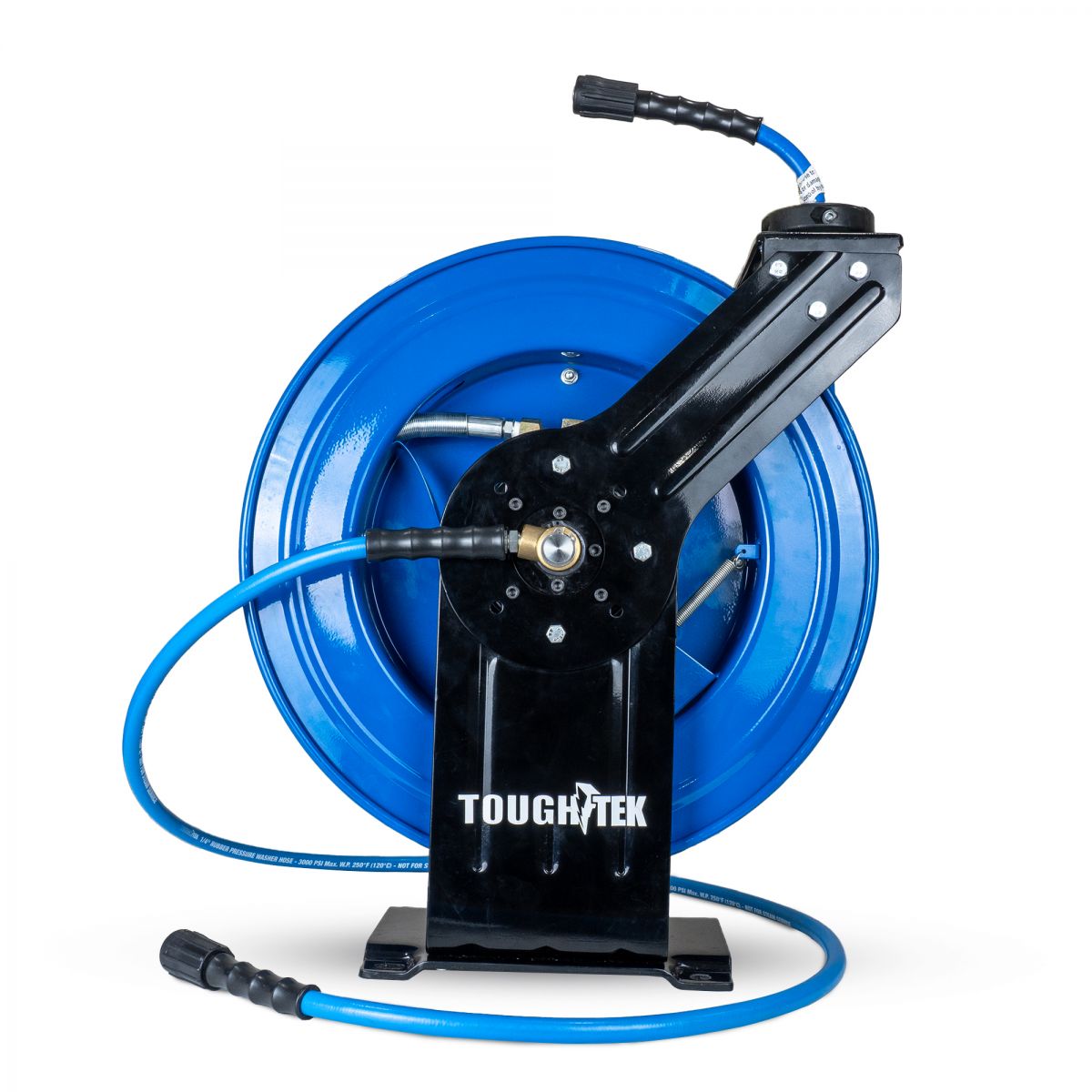 Blubird Blu Shield Tough Tek 1/4" X 100' Pressure Washing Single Arm Heavy Duty Hose Reel w/ 6' Lead-in-Hose TTPWR14100-NM