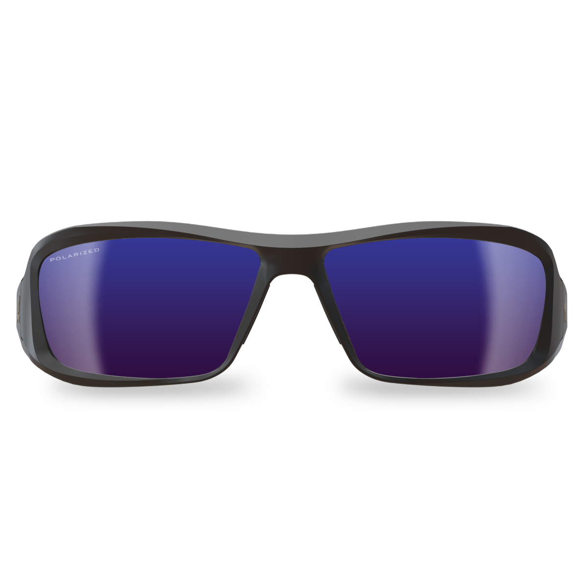 Edge Eyewear Brazeau Safety Glasses, Black Frame, Polarized Aqua Precision Blue Mirror Lens TXBAP238