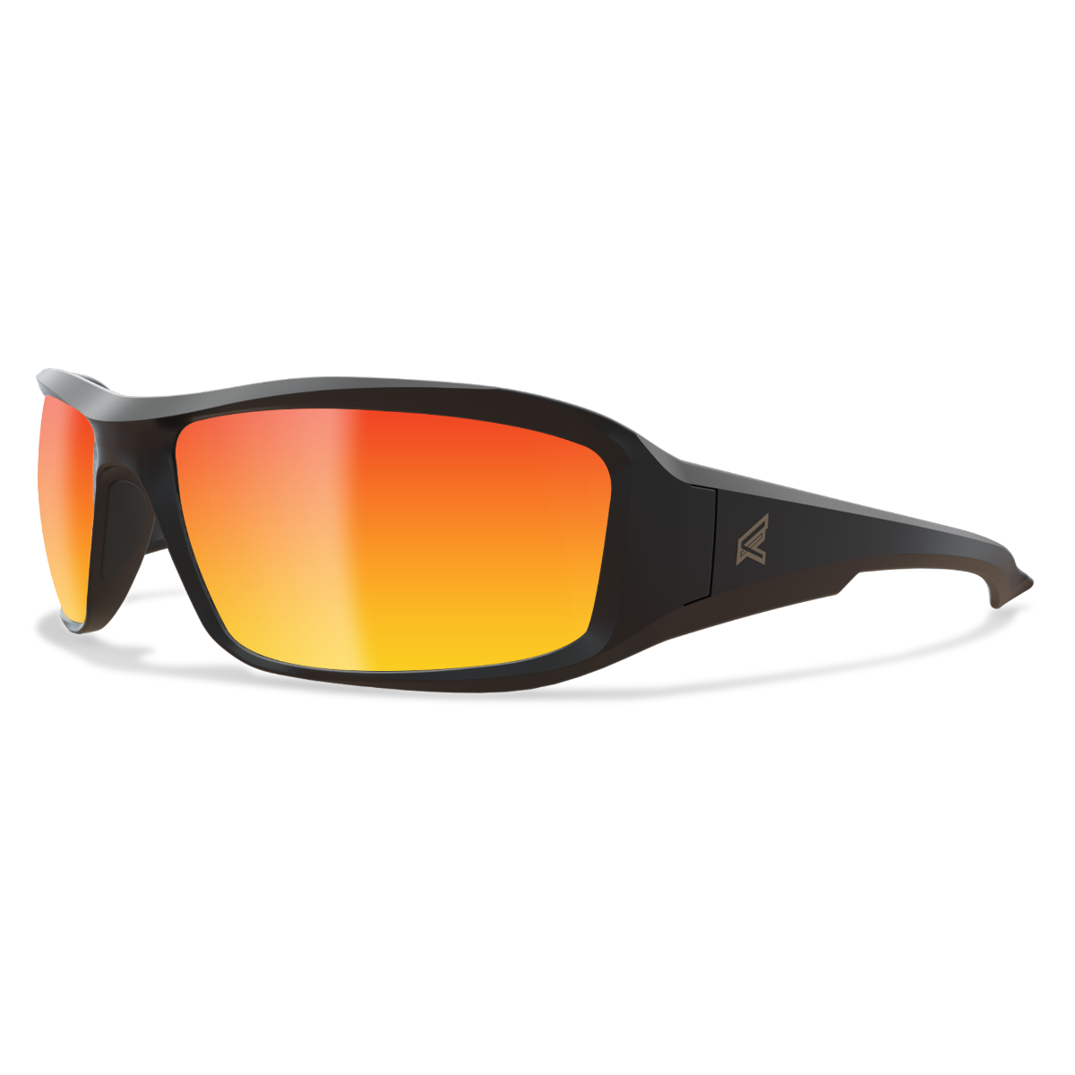 Edge Eyewear Brazeau Safety Glasses, Black Frame, Polarized Aqua Precision Red Mirror Lens TXBAP239