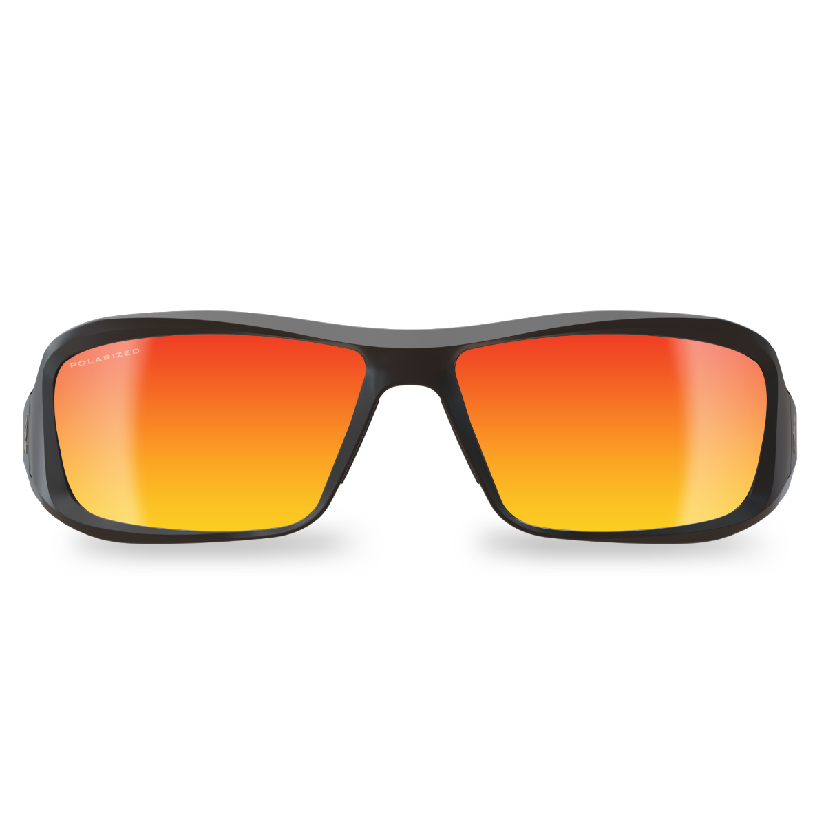Edge Eyewear Brazeau Safety Glasses, Black Frame, Polarized Aqua Precision Red Mirror Lens TXBAP239