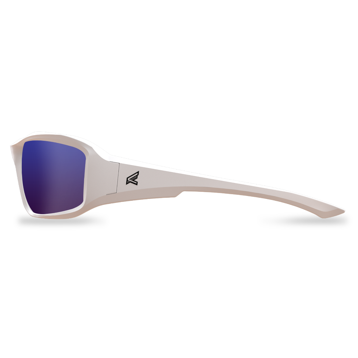 Edge Eyewear Brazeau Safety Glasses, White Frame, Polarized Aqua Precision Blue Mirror Lens TXBAP248