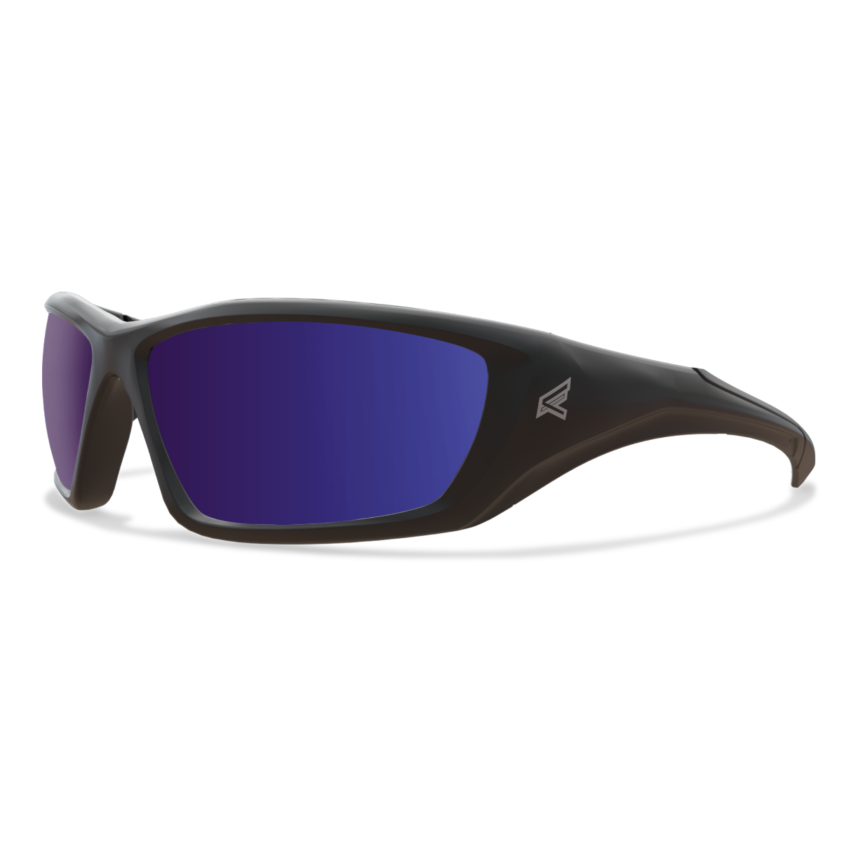 Edge Eyewear Robson Safety Glasses, Black Frame, Polarized Aqua Precision Blue Mirror Lens TXRAP418