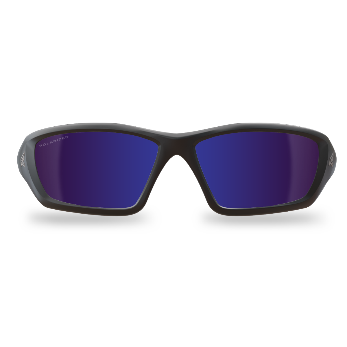 Edge Eyewear Robson Safety Glasses, Black Frame, Polarized Aqua Precision Blue Mirror Lens TXRAP418