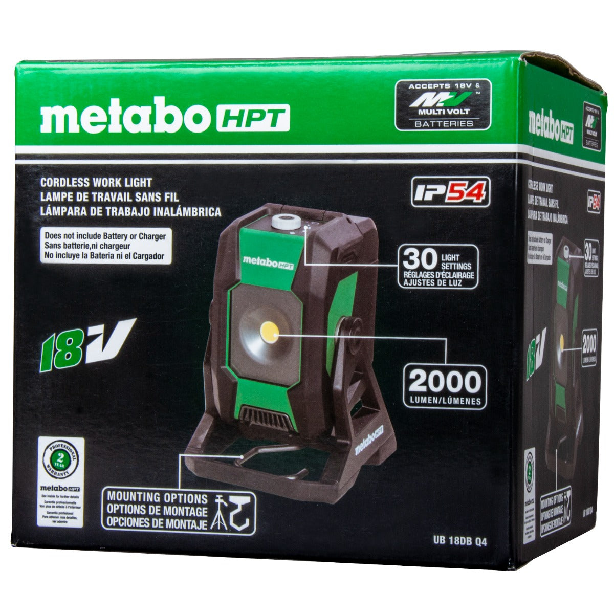 Metabo 18V MultiVolt Cordless 2,000 Lumen LED Work Light (Bare Tool) UB18DBQ4M