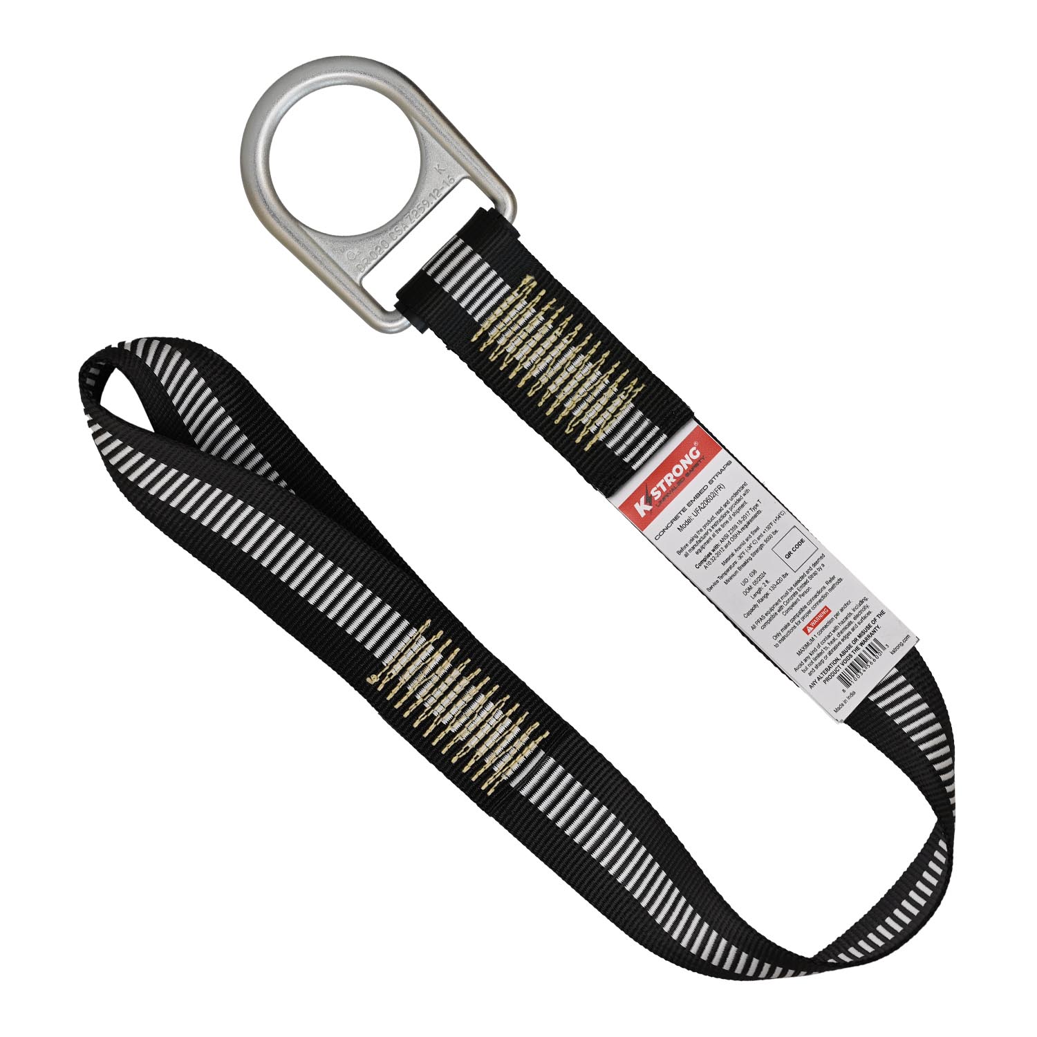 K Strong 2' FR Choker Style Anchor Strap with Loop and D-ring UFA20602(FR)