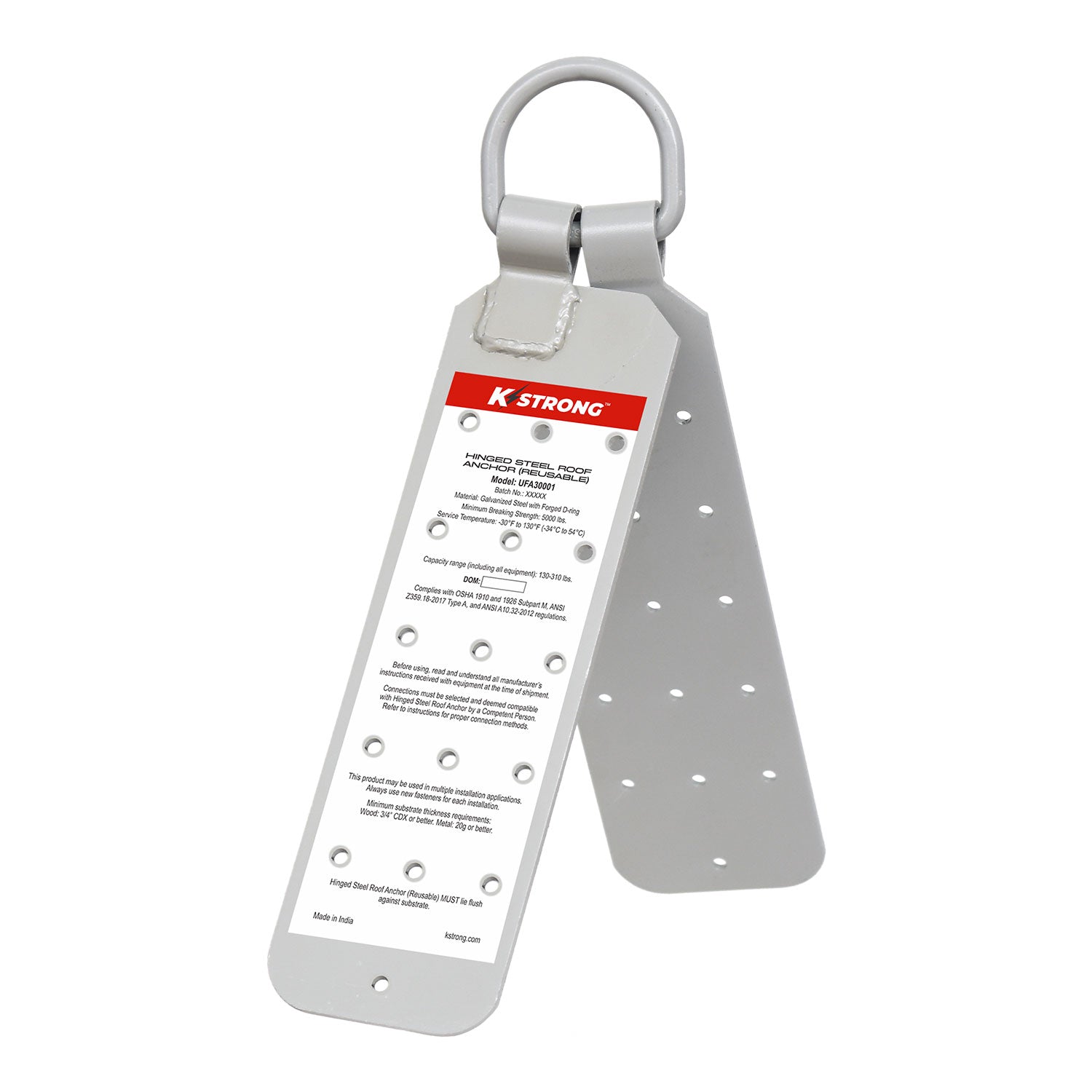 K Strong Hinged Reusable Steel Roof Anchor UFA30001