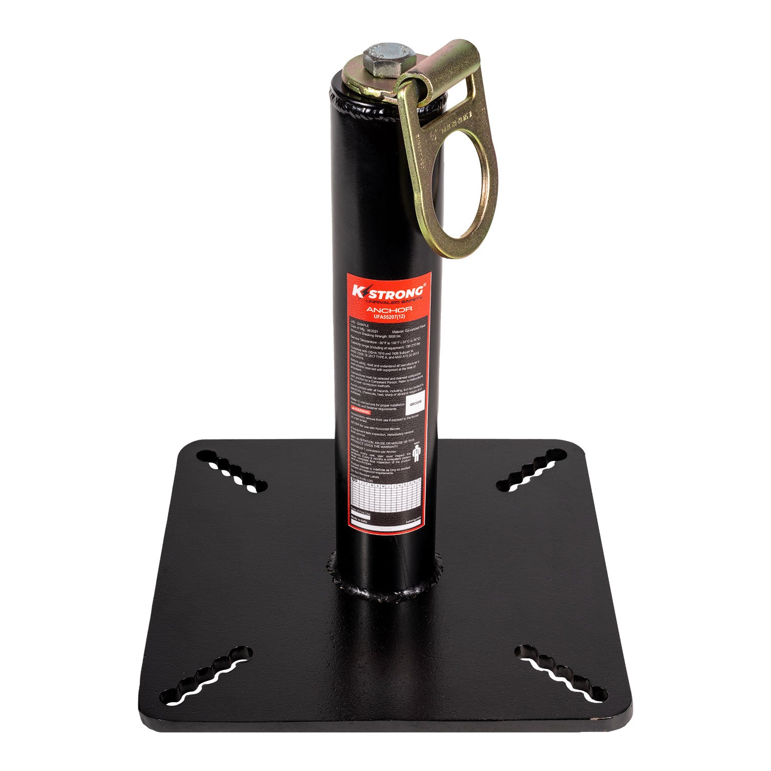 K Strong 12" Riser Post Roof Anchor with Swivel D-Ring UFA55207SW(12)