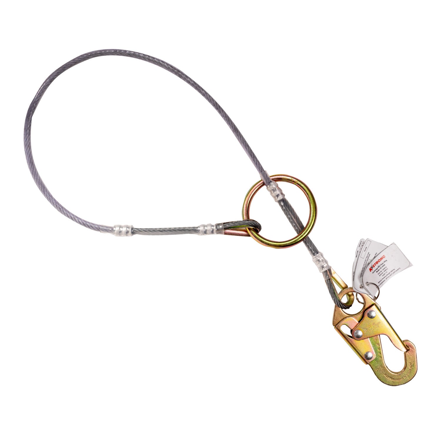 K Strong 6' Coated Wire Anchor Sling with Snap Hook and Large O-ring UFA710006