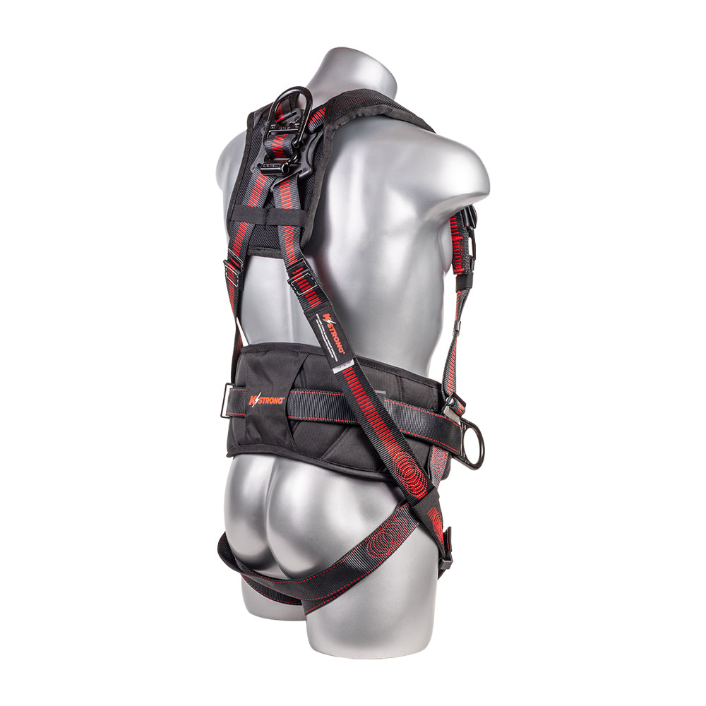 K Strong Kapture Epic+ 5-Point Full Body Harness, Waist Pad w/ Tool Belt, Back/Shoulder Pad, Enhanced Dorsal D-ring, 2 Side D-rings, QC Chest and Legs (L-XL) UFH10332P(L-XL)