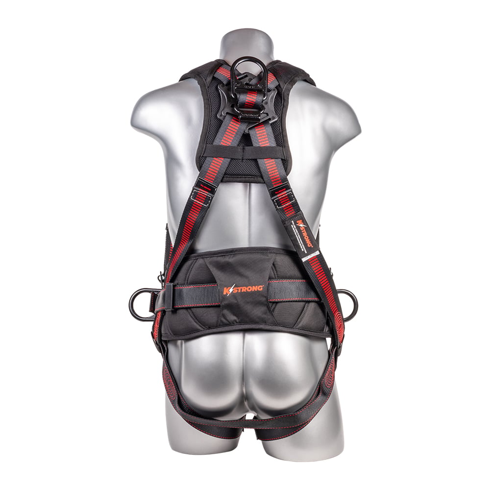 K Strong Kapture Epic+ 5-Point Full Body Harness, Waist Pad w/ Tool Belt, Back/Shoulder Pad, Enhanced Dorsal D-ring, 2 Side D-rings, QC Chest, TB Legs (S-M) UFH10332G(S-M)