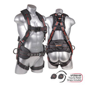 Kapture Epic+ 5-Point Full Body Harness, Waist Pad w/ Tool Belt, Back/Shoulder Pad, Enhanced Dorsal D-ring, 2 Side D-rings, QC Chest and Legs (M-L)