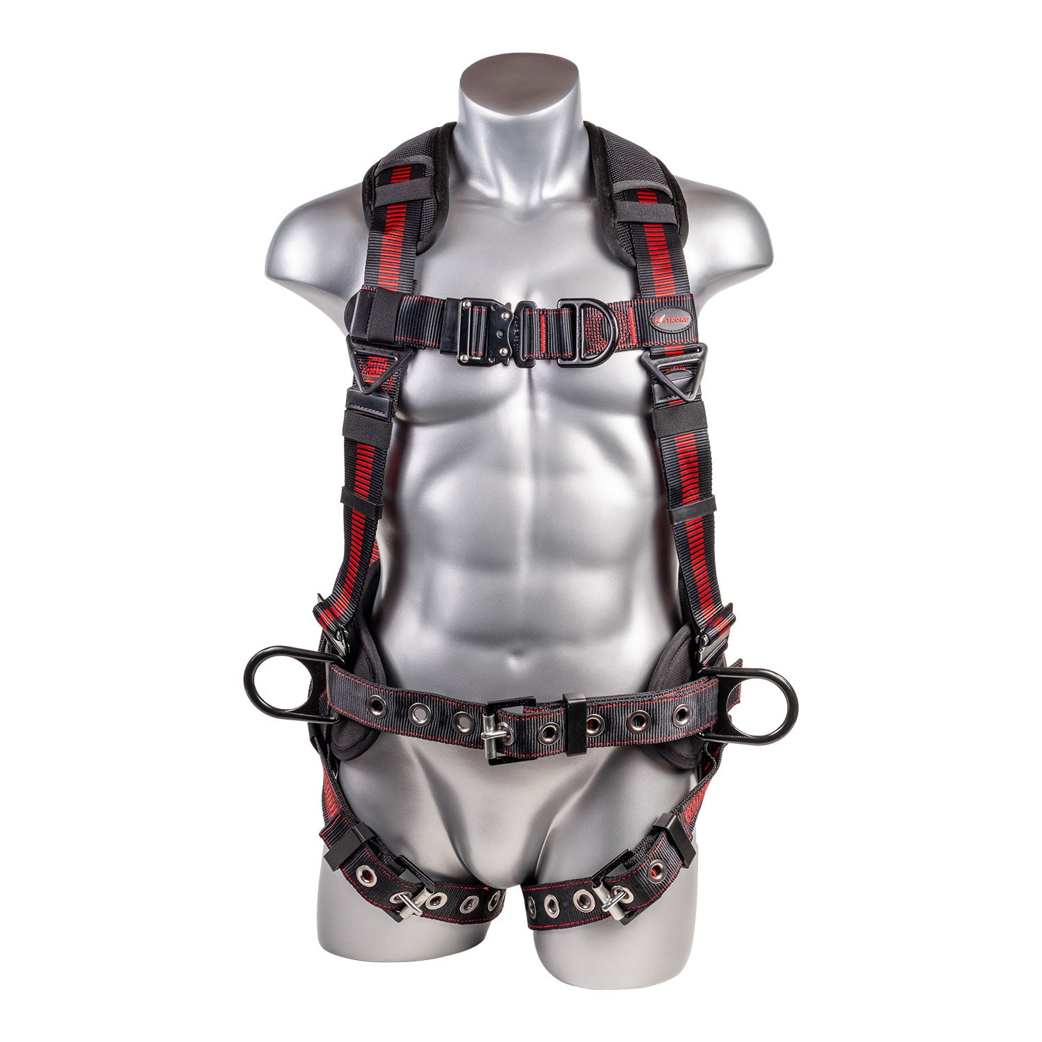 K Strong Kapture Epic+ 5-Point Full Body Harness, Enhanced Dorsal D-ring Plus, Front D-ring, 2 Side D-rings, Waist Pad w/ Tool Belt, Back/Shoulder Pad, Trauma Relief Straps, QC Chest, TB Legs (M-L) UFH10341G(M-L)