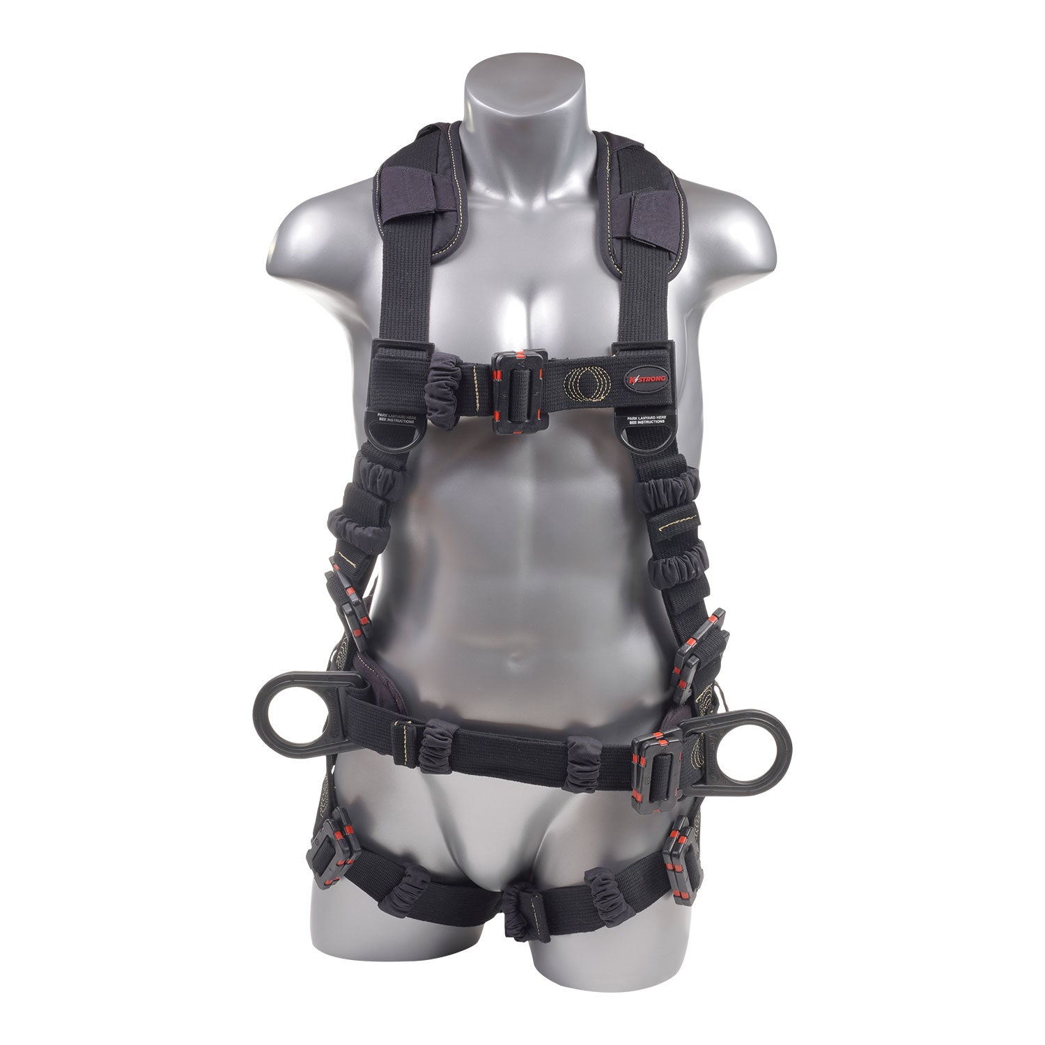 Kapture Element Arc Flash 5-Point Full Body Harness, Dorsal D-ring, Side D-rings, Waist Pad w/ Tool Belt, Back/Shoulder Pad, Mating Buckle Legs and Chest (L-XL)