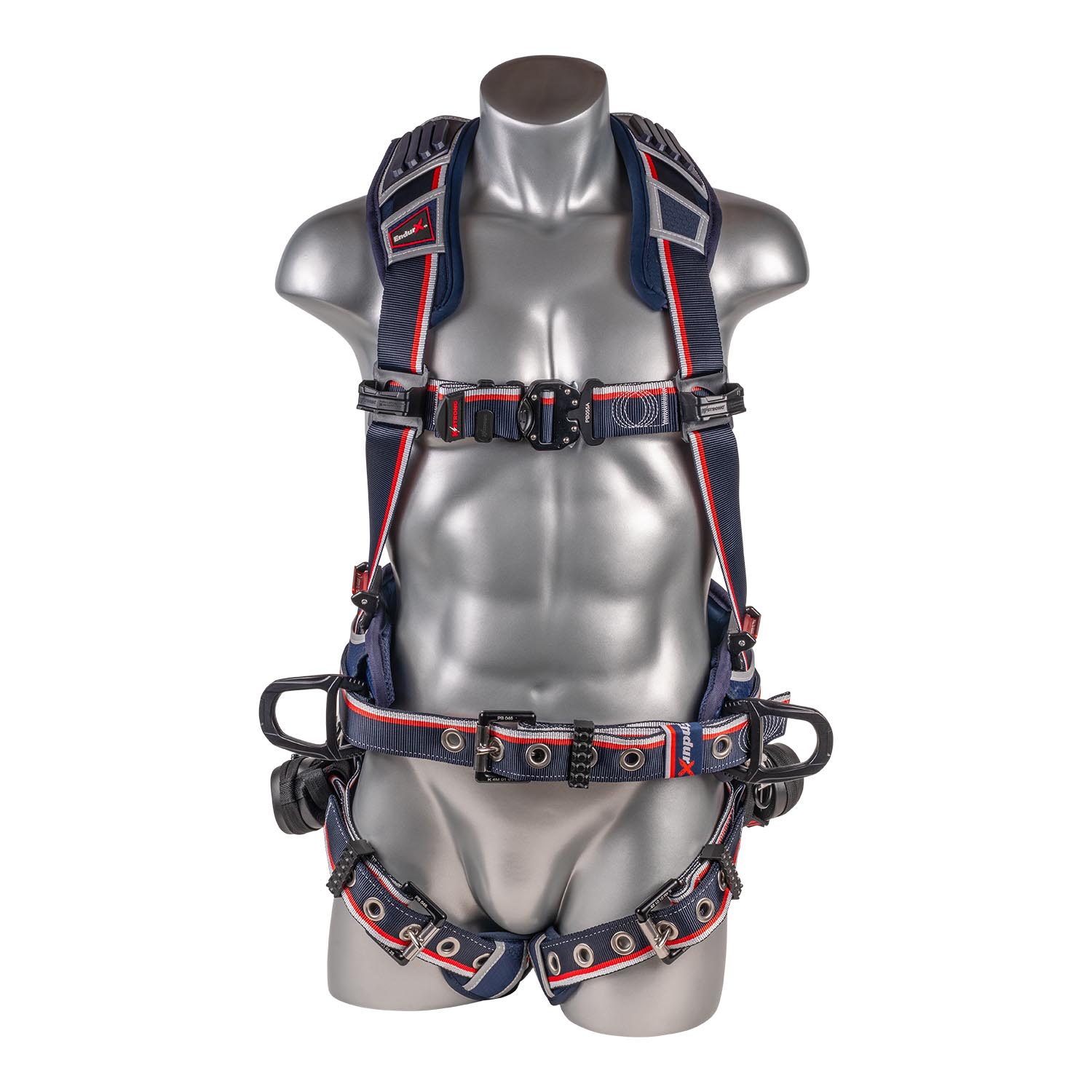 K Strong EndurX 5-Point Full Body Harness, Abrasion Resistant Shoulder Pad, Waist Pad w/ Tool Belt, Deluxe Leg Pads, Enhanced Dorsal D-ring Plus, Side D-rings, Quick Slide Adjusters, Trauma Relief Straps, QC Chest, TB Legs (SS) (L) UFH11502G(L)