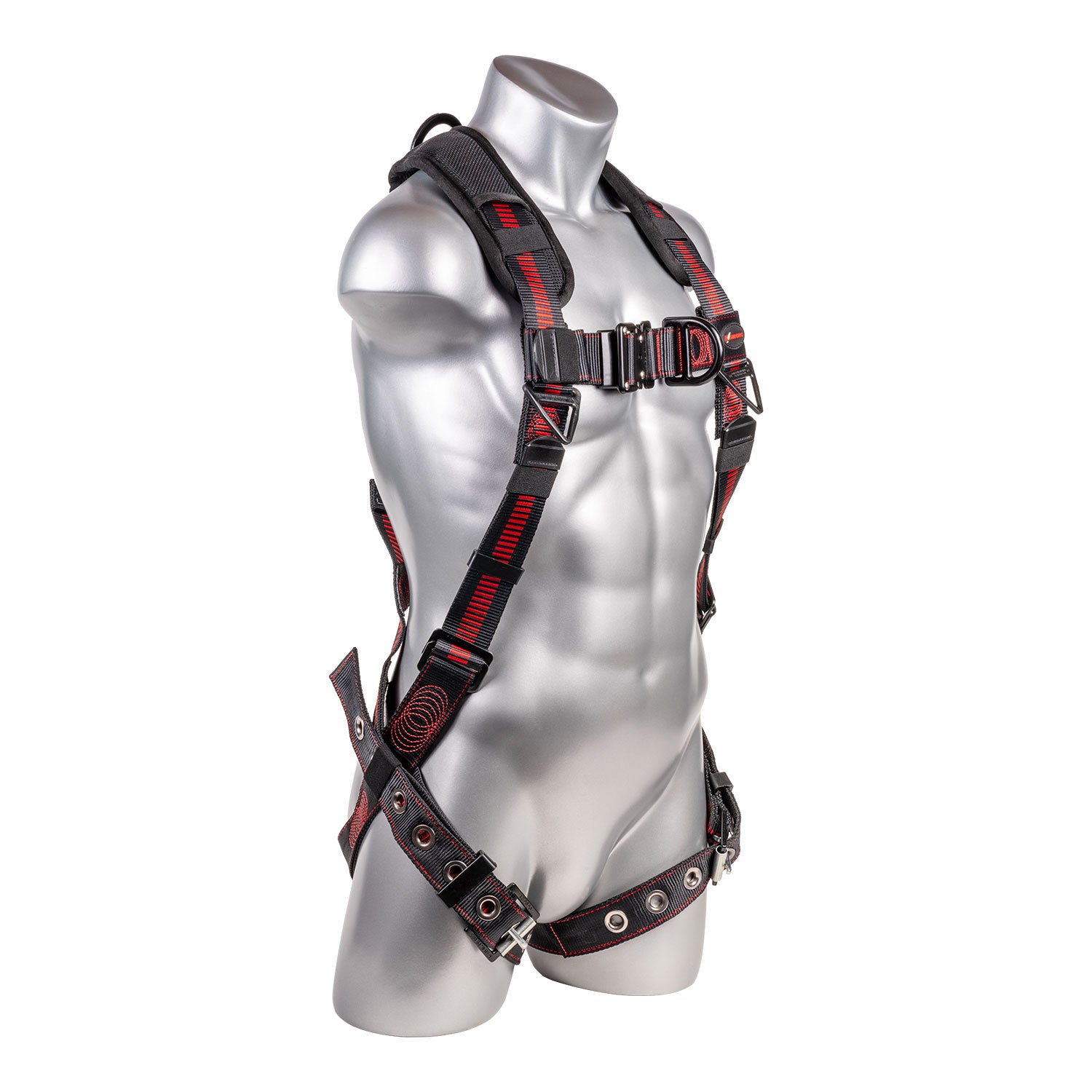 K Strong Kapture Elite+ 5-Point Full Body Harness, Enhanced Dorsal D-ring Plus, Front D-ring, TB Legs, QC Chest, Back/Shoulder Pad, All Black Fittings (M-L) UFH152011GQ(M-L)