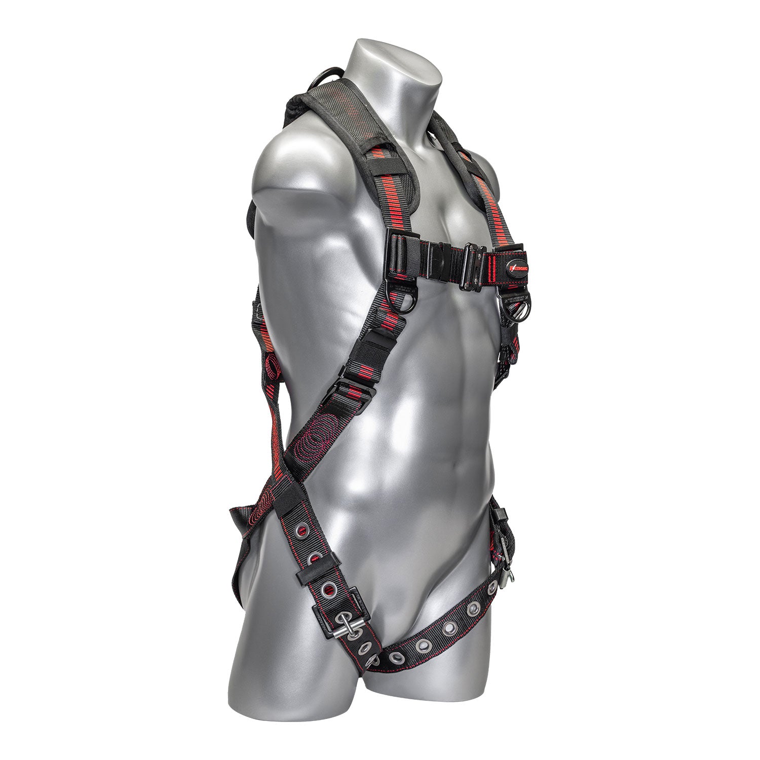 K Strong Kapture Elite+ 5-Point Full Body Harness, Dorsal D-ring, TB Legs, QC Chest, Back/Shoulder Pad, All Black Fittings (S-M) UFH15201GQ(S-M)