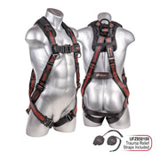 Kapture Elite+ 5-Point Full Body Harness, Enhanced Dorsal D-ring Plus, QC Legs, QC Chest, Back/Shoulder Pad, All Black Fittings (2XL-3XL)