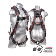 Kapture Elite+ 5-Point Full Body Harness, Enhanced Dorsal D-ring Plus, TB Legs, QC Chest, Back/Shoulder Pad, Spring Torso Adjusters (M-L)
