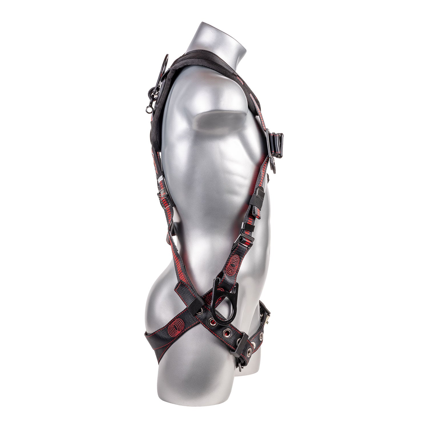 K Strong Kapture Elite+ 5-Point Full Body Harness, Enhanced Dorsal D-ring Plus, 2 Side D-rings, TB Legs, QC Chest, Back/Shoulder Pad, All Black Fittings (XL-2XL) UFH15231GQ(XL-2XL)