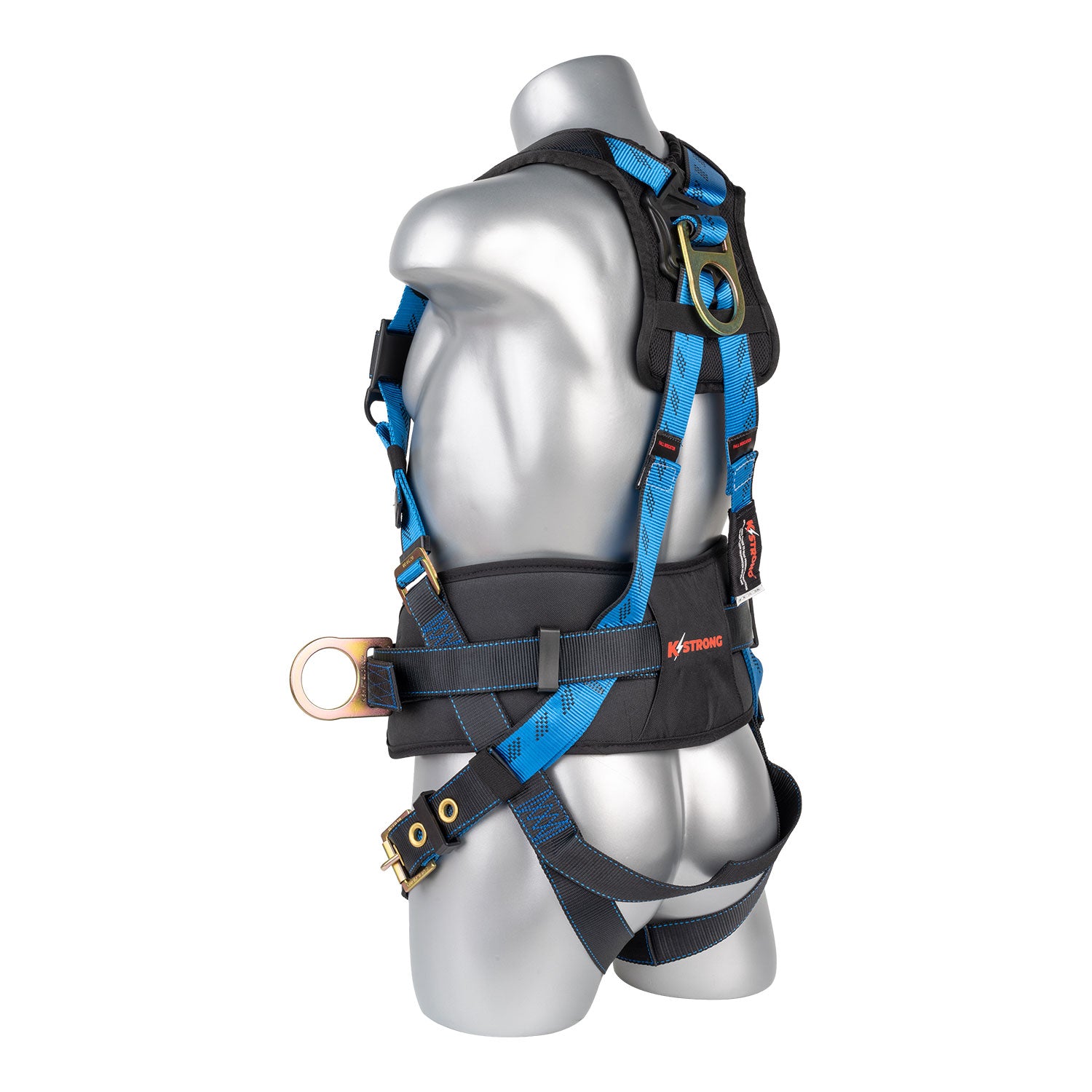 K Strong Kapture Essential+ 5-Point Full Body Harness, Back Pad, TB Waist Belt and Legs, Dorsal D-ring, 2 Side D-rings (XL-2XL) UFH16231GP(XL-2XL)