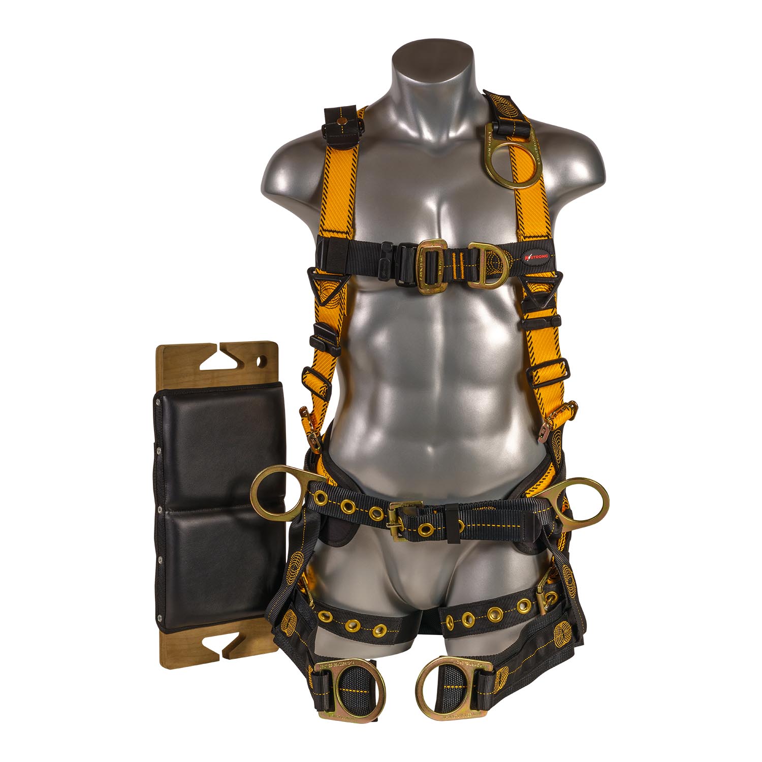 K Strong Kapture Element Oil and Gas Derrick Deluxe Harness, 7 D-Rings, Removable Bosun Chair (M-L) UFH90471G(M-L)