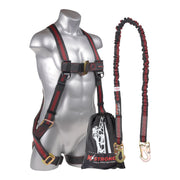 K Strong Kapture Elite 5-Point Full Body Harness, Dorsal D-ring, MB Legs, 6' Internal Design SAL w/ Snap Hooks, Storage Bag (M-L) UFK20010(M-L)