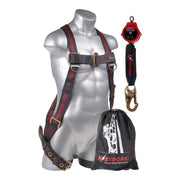 K Strong Combo Kit Elite 5-Point Full Body Harness, Dorsal D-ring, TB Legs, Micron 6' SRL w/ Snap Hook, Storage Bag (2XL-3XL) UFK20510(2XL-3XL)