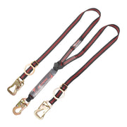 K Strong 6' Twin Leg 100% Tie-off Tie-Back Design Shock Absorbing Lanyard with Snap Hook, Tie-back Hooks, and Adjustable D-rings UFL201422