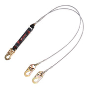 K Strong 6' Leading Edge Rated Twin Leg 100% Tie-off Clear Pack Design Shock Absorbing Coated Wire Lanyard with Snap Hooks UFL201621