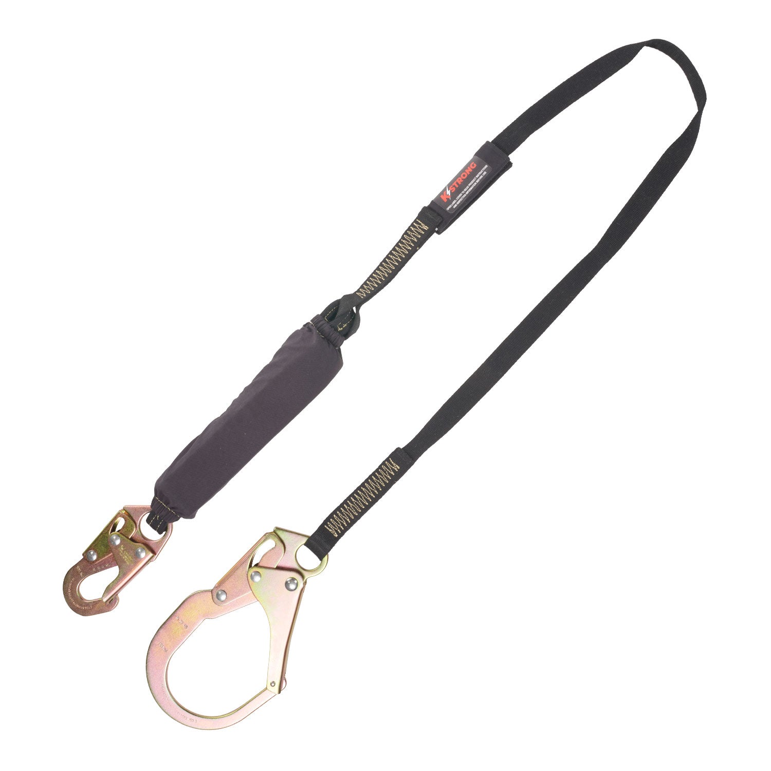 K Strong 6' Arc Flash Rated Shock Absorbing Lanyard with Snap Hook and Rebar Hook UFL201701