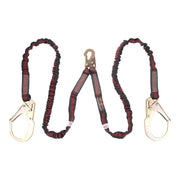 K Strong 6' Twin Leg 100% Tie-off Internal Design Shock Absorbing Lanyard with Snap Hook and Rebar Hooks UFL204131
