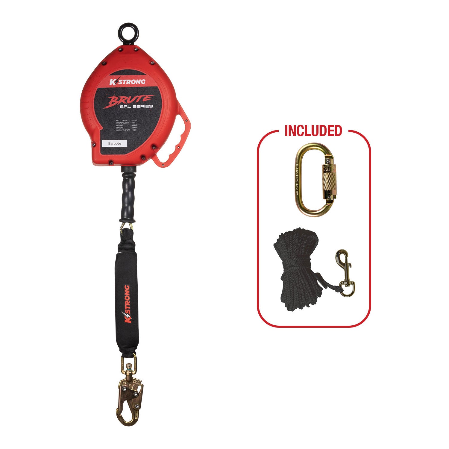 K Strong BRUTE LE 50' Cable Leading Edge SRL with Swivel Snap Hook UFS310050L
