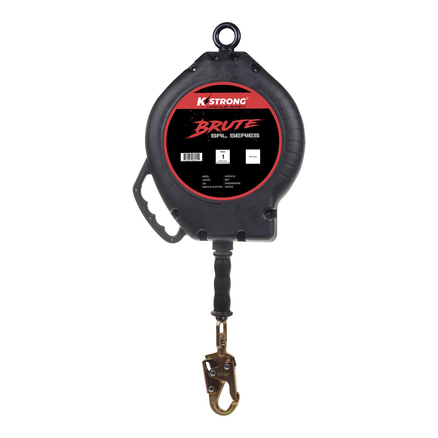 K Strong BRUTE 90' Galvanized Steel Cable SRL with Swivel Snap Hook UF