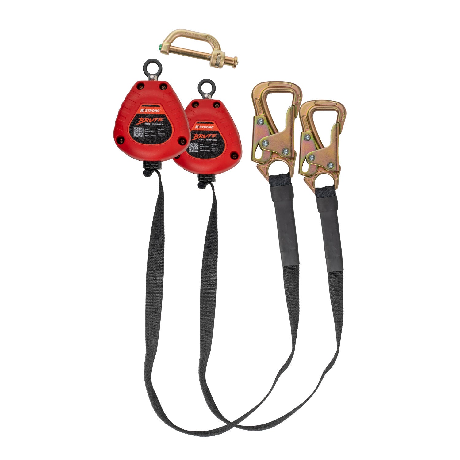 K Strong BRUTE Dual 9' Tie-back SRL with Hi-Abrasion Resistant Webbing, Tie-Back Hooks and Dorsal Connector UFS359506D