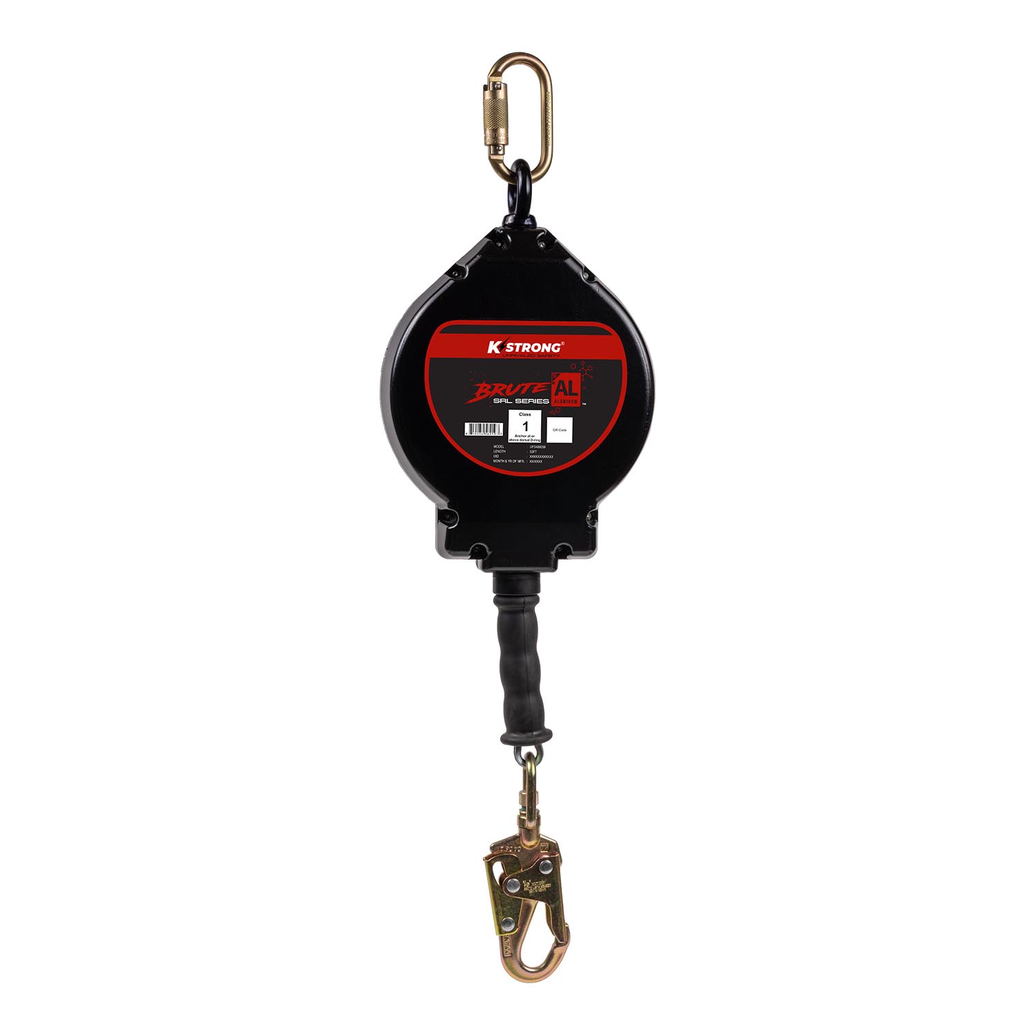K Strong BRUTE-AL 50' Aluminum Housing Cable SRL with Snap Hook UFS480050