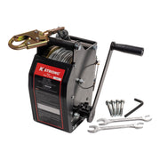 K Strong 100' Galvanized Wire Cable Personnel/Material Rated Bi-directional Winch with Brake Feature and Mounting Bracket UFT531130
