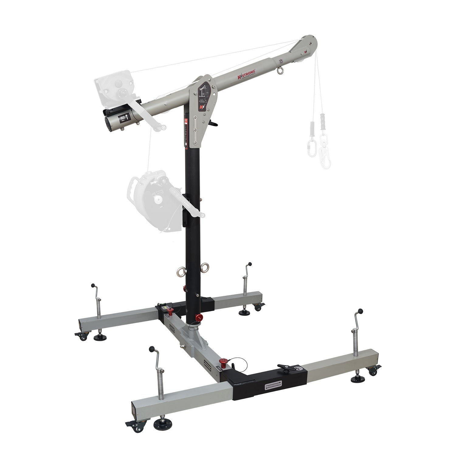 K Strong Megadavit H-Base Basic Kit w/ H-Base Frame Assembly, 54" Column Mast, and 3' Cantilever Boom Arm with Winch Bracket UFT551011BK