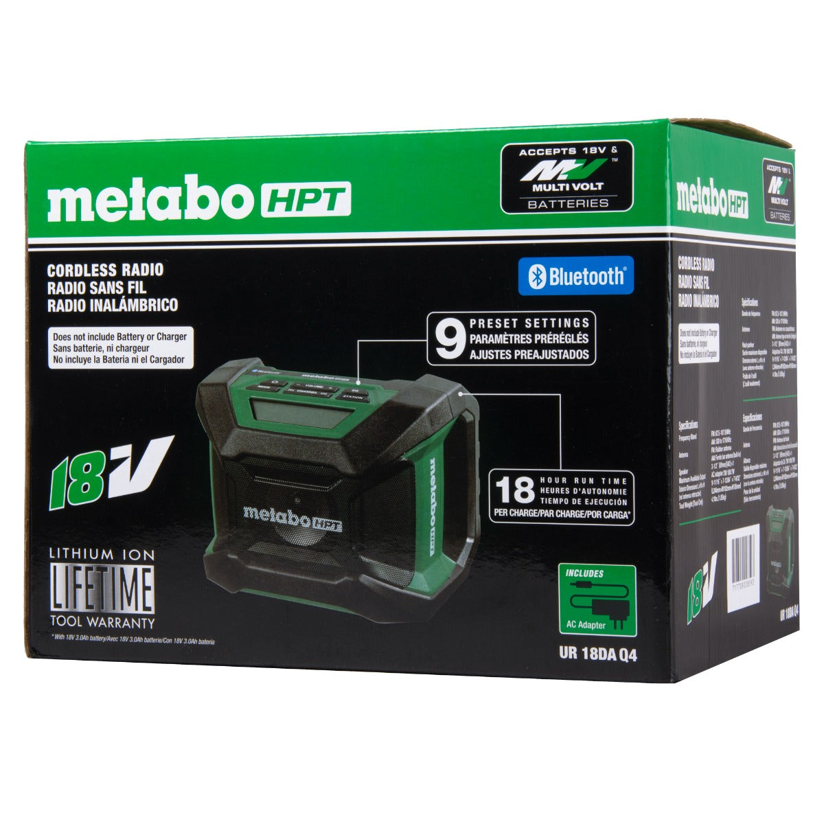 Metabo 18V MultiVolt Cordless Bluetooth Radio (Bare Tool) UR18DAQ4M